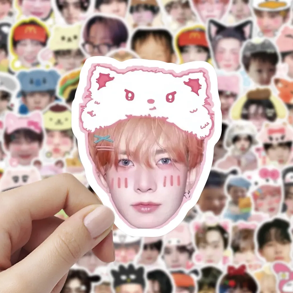 [AE-1005008563781592] Lot de 100 autocollants photo K-pop kawaii imperméables (idoles & boy groups)