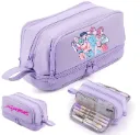 Grande trousse mauve Saja Boys avec 4 compartiments