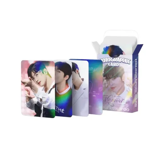 124 pcs Lomo Cards holographiques Cha Eun-Woo : Photocards Astro