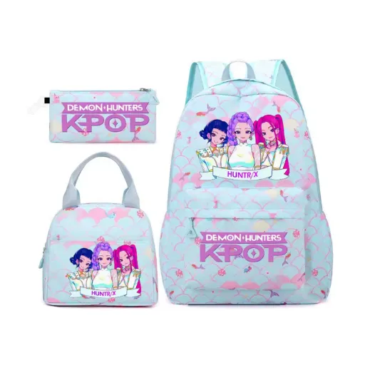 Ensemble cartable HUNTRIX Bleu avec trousse et sac déjeuner